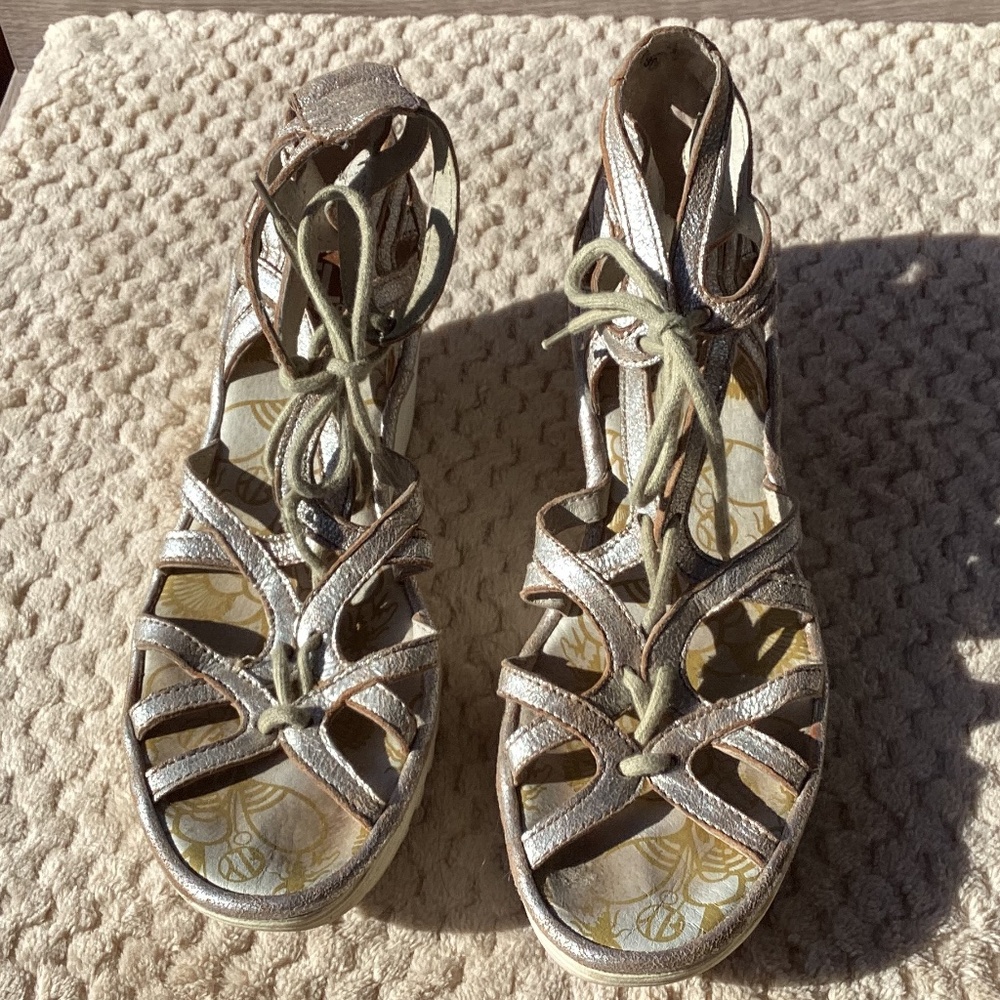 Fly London Yuke Lace-Up Gladiator Platform Wedge Sandals